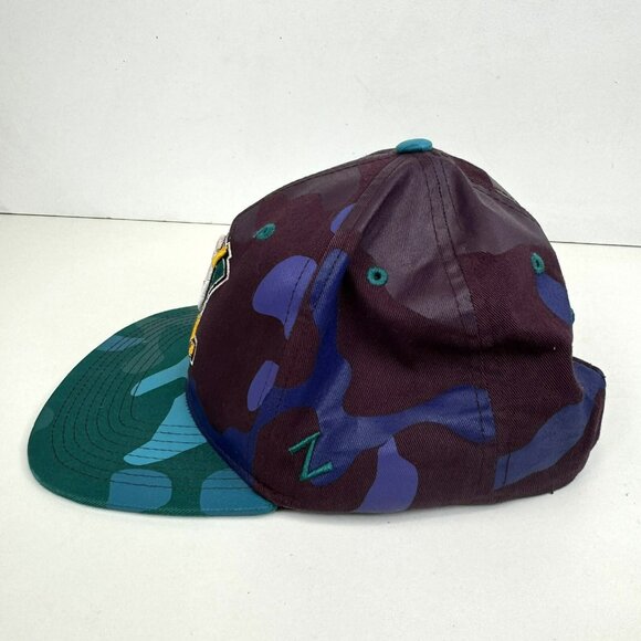 Vintage Hockey NHL Anaheim Mighty Ducks Snap Back Cap Hat Zephyr Camo RARE - Picture 3 of 8